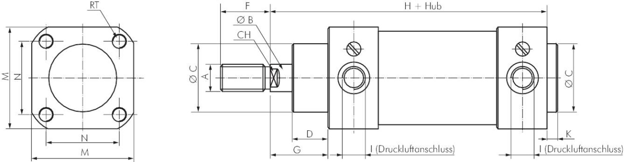 ZTI-BEF-GLN-50 Gegenlager für Normzylinder ISO 15552 