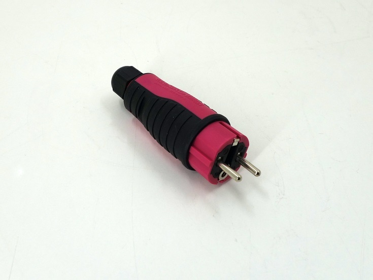 Schutzkontakt-Stecker 230V, IP 54; pink/ schwarz - AWS Vertriebs